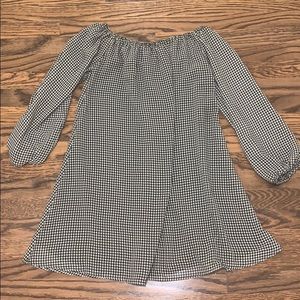 Gingham Off-The-Shoulder Dress